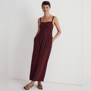 Madewell The Lucie Wide-Leg Jumpsuit Cabernet Red